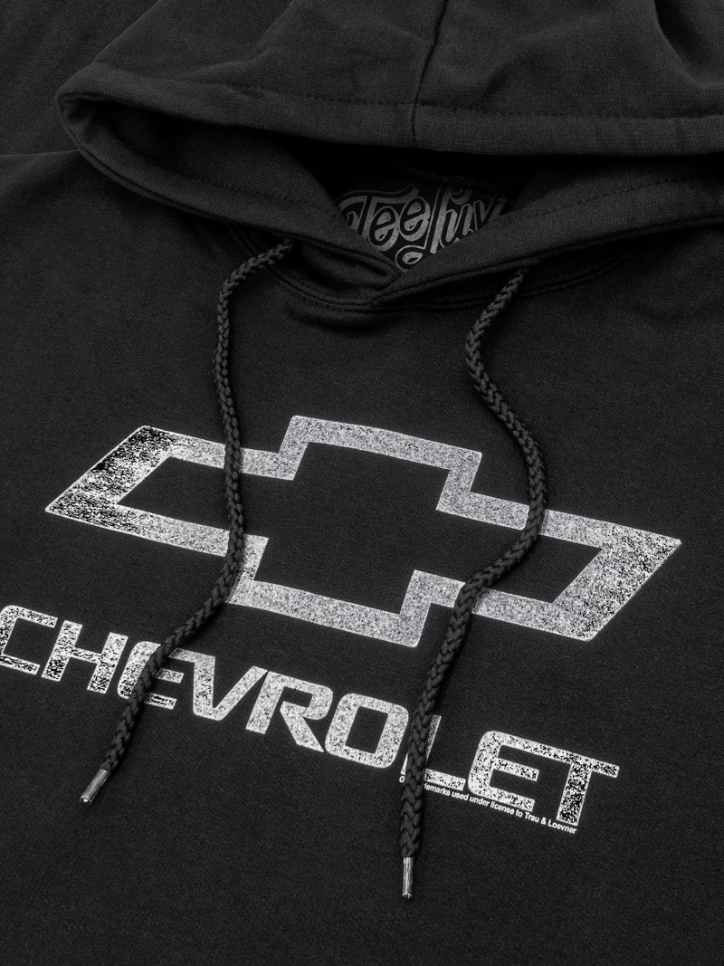 Tee Luv Chevrolet Logo Pull Over Hoodie | Soft Touch Hoodie-XL Black - Image 2